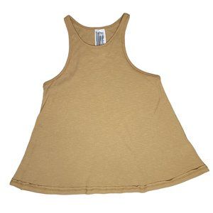 free people brown tan made in USA ribbed tank top size small